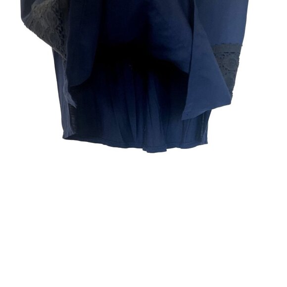 Loft Sleeveless Navy Blue & Black Lace Blouse M - Picture 4 of 7